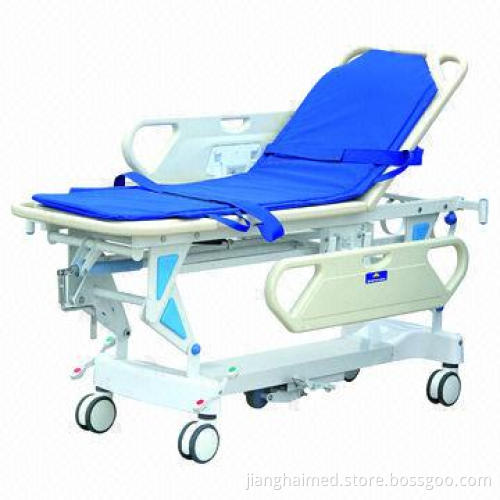 Medical transfer stretcher trolley, height adjustable, CE and ISO 9001 certified